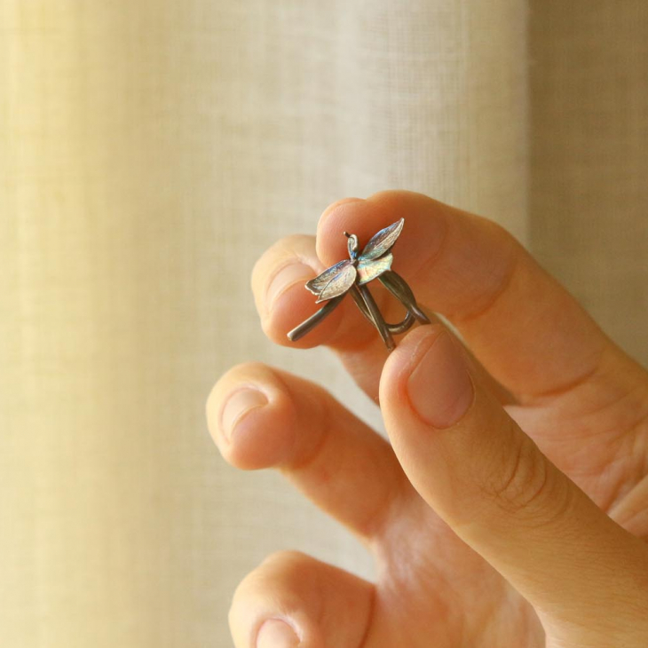 Cuff in silver, Hydrangea, фото 2